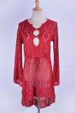 Fashion Vacation Solid Hollowed Out Swimwears Cover Up
