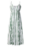 Fashion Street Print Split Joint V Neck A Line Dresses