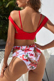 Fashion Sexy Print Split Joint Swimwears