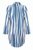 Fashion Casual Print Split Joint Mandarin Collar A Line Dresses