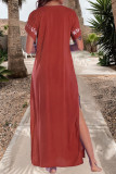 Fashion Vacation Print Split Joint Swimwears Cover Up