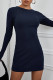 Fashion Street Solid Backless O Neck Wrapped Skirt Dresses