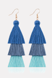 Fashion Gradual Change Solid Tassel Split Joint Earrings
