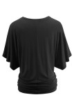 Fashion Casual Solid Split Joint O Neck T-Shirts