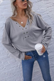 Fashion Casual Solid V Neck Tops