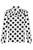 Fashion Casual Polka Dot Split Joint O Neck Tops