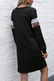 Fashion Street Leopard Split Joint O Neck A Line Dresses
