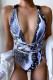 Fashion Sexy Animal Print Backless Swimwears