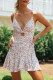 Fashion Print Hollowed Out V Neck A Line Dresses
