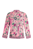Street Print Split Joint Buttons Mandarin Collar Tops