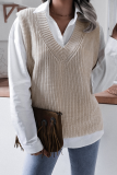 Casual Solid Basic V Neck Tops