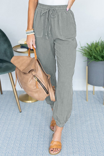 Casual Solid Split Joint Pocket Loose Mid Waist Harlan Solid Color Bottoms