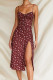 Fashion Street Print Slit Spaghetti Strap Printed Dresses