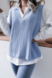Casual Solid Basic V Neck Tops