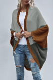 Casual Patchwork Contrast Tops Sweater