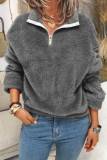 Fashion Casual Solid Split Joint Turtleneck Tops