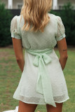 Fashion Street Solid Split Joint V Neck A Line Dresses