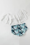 Fashion Sexy Print Split Joint Flounce Swimwears