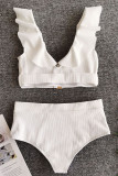 Fashion Simplicity Solid Split Joint Swimwears