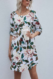Fashion Casual Print O Neck A Line Dresses