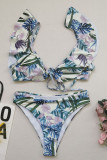 Fashion Vacation Patchwork Frenulum Swimwears