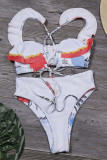 Fashion Sexy Print Split Joint Swimwears