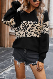 Fashion Street Leopard Split Joint V Neck Tops