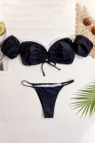 Fashion Simplicity Solid Split Joint Swimwears