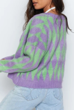 Casual Geometric Buckle Tops Sweater