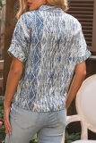 Casual Elegant Tie Dye Pocket V Neck Tops