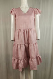 Fashion Street Dot Split Joint V Neck Princess Dresses