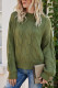 Fashion Street Solid Split Joint O Neck Tops