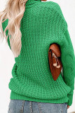 Fashion Casual Solid Split Joint Turtleneck Tops