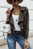 Fashion Street Solid Cardigan Turndown Collar Outerwear