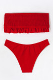 Fashion Simplicity Solid Split Joint Swimwears