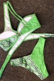 Fashion Sexy Animal Print Split Joint Swimwears