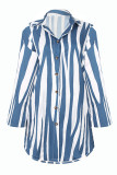 Fashion Casual Print Split Joint Mandarin Collar A Line Dresses