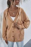 Fashion Casual Solid Hooded Collar Tops