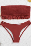 Fashion Simplicity Solid Split Joint Swimwears