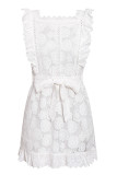 Fashion Sweet Solid Split Joint Square Collar A Line Dresses