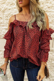 Fashion Casual Print Split Joint Spaghetti Strap Tops