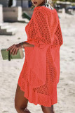 Fashion Vacation Solid Hollowed Out Swimwears Cover Up