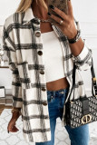 Fashion Sweet Adult Plaid Patchwork Split Joint Cardigan Turndown Collar Tops