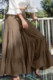 Fashion Casual Solid Split Joint Loose Mid Waist Wide Leg Bottoms