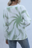 Casual Tie Dye Buckle V Neck Tops