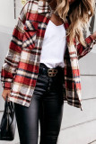 Fashion Daily Adult Plaid Cardigan Turndown Collar Tops