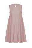 Fashion Casual Solid Split Joint O Neck Princess Dresses