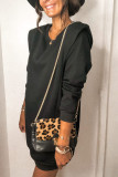 Fashion Casual Solid Split Joint O Neck Pencil Skirt Dresses