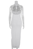 Fashion Street Solid Slit Halter Pencil Skirt Dresses