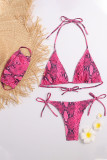 Fashion Sexy Print Frenulum Swimwears